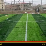 عملیات ساخت زمین فوتبال چمن مصنوعی به روایت تصویر