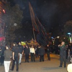 پرچم عزای هیات حیدریون فومن در شب تاسوعا