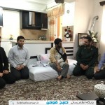حضور فرمانده حوزه مقاومت بسيج شهري در منزل جانباز مدافع حرم فومني